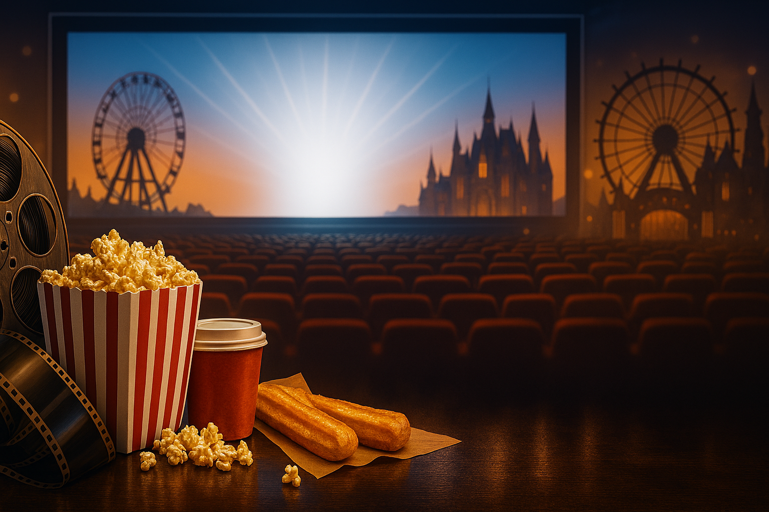 映画とテーマパークの世界観を表現したメインビジュアル